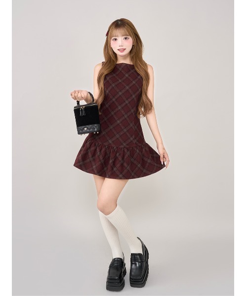 Darich チェックミニワンピース【新品未使用！即納】 ダーリッチ Darich ギンガムチェックフレアミニワンピース