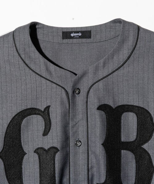 glamb（グラム） シャツ Stripe Baseball Shirt / ストライプベース