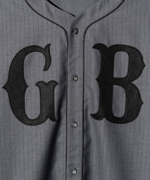 glamb（グラム） シャツ Stripe Baseball Shirt / ストライプベース