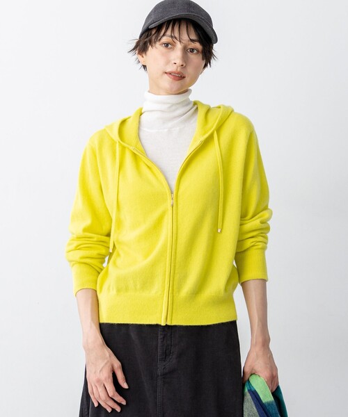 23区（ニジュウサンク） パーカー ピュアカシミヤ ジップアップ ニット