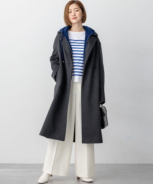 23区（ニジュウサンク） パーカー ピュアカシミヤ ジップアップ ニット