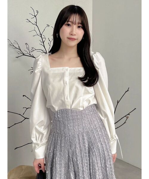 dazzlin ブラウス シャツ オープンリボンブラウス レディース