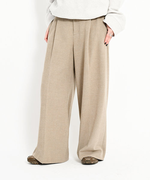 CITYSHOP（シティショップ） スラックス パンツ SINGLE TUCK WIDE