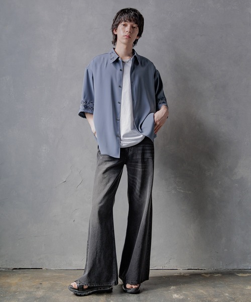 「HARE」 半袖シャツ SMALL ブラック メンズ_画像6