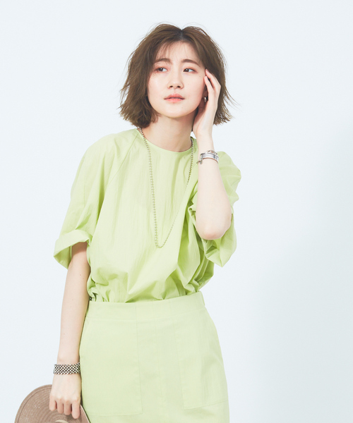 「Rouge vif」 半袖ブラウス フリー ベージュ レディース_画像9