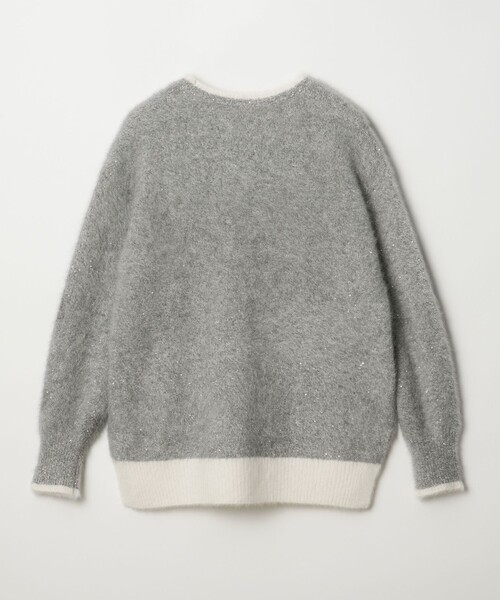 【美品 カシミヤ混】ドゥロワー 7Gスパンコールクルーネックニット 定価7.9万 美品 カシミヤ混】ドゥロワー 7Gスパンコールクルーネックニット 定価