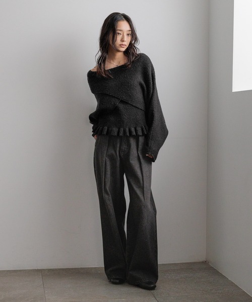 値下げ[新品] LUPO DI MARE セーター S 黒 LOWRYS FARM（ローリーズファーム） ニット セーター メニウェイ2P