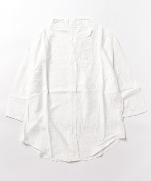 「BLANC FICELLE」 7分袖シャツ L ネイビー メンズ_画像2