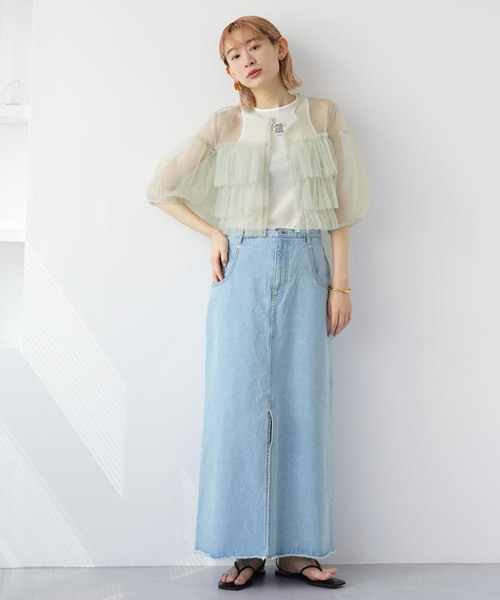 「SLOBE citron.」 7分袖ブラウス FREE ライトグリーン レディース_画像2