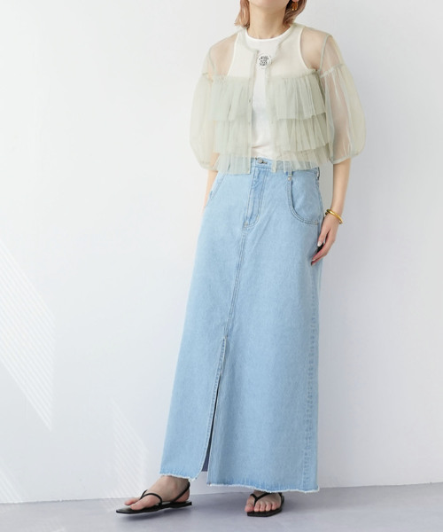 「SLOBE citron.」 7分袖ブラウス FREE ライトグリーン レディース_画像3