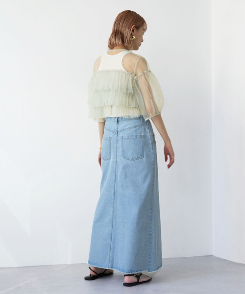 「SLOBE citron.」 7分袖ブラウス FREE ライトグリーン レディース_画像4