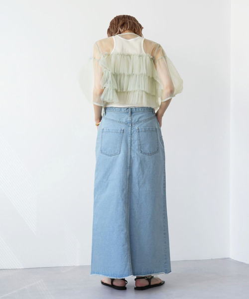 「SLOBE citron.」 7分袖ブラウス FREE ライトグリーン レディース_画像5