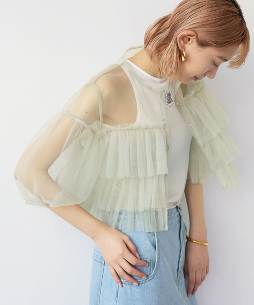 「SLOBE citron.」 7分袖ブラウス FREE ライトグリーン レディース_画像7