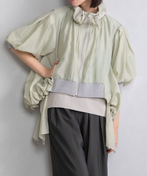 「MARECHAL TERRE」 ジップアップブルゾン MEDIUM ライトグリーン レディース_画像7
