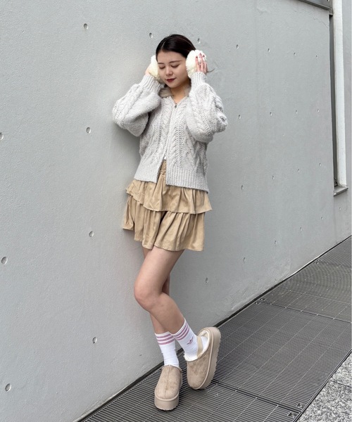 one way（ワンウェイ） ニット セーター ファー付きニットパーカー