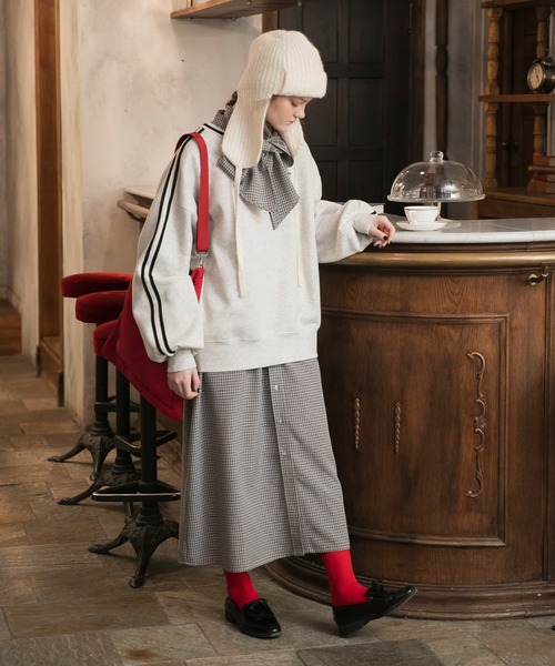 「BONLECILL」 スウェットカットソー FREE レッド レディース_画像2