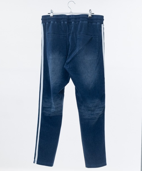 新品SALE価格!!★サイドライン テーパード型 アンクルデニムパンツ／ブルー JOHN'S CLOSET（ジョンズクローゼット） ジーンズ 「13」カットデニム
