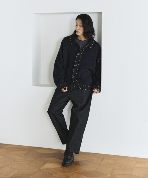 Firsthand（ファーストハンド） カーディガン 配色 ハンド ステッチ