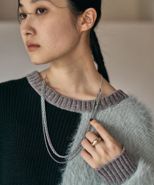 美品　OUR Silver925 3wayロングネックレス LEPSIM（レプシィム） ネックレス ステンレス3WAYロングネックレス