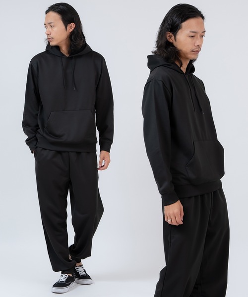 送料込 新品 ラッセルノ パーカー ジョガーパンツ セット サイズ4 ブラック 大きいサイズ パーカー メンズ セットアップ ストレッチ プルオーバー