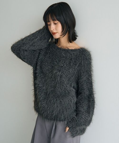 Editt by YECCA VECCA ニット セーター フェザーMIXロービングニット