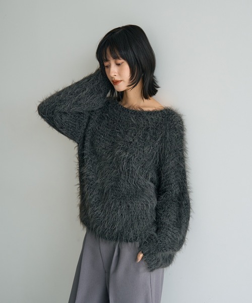 Editt by YECCA VECCA ニット セーター フェザーMIXロービングニット