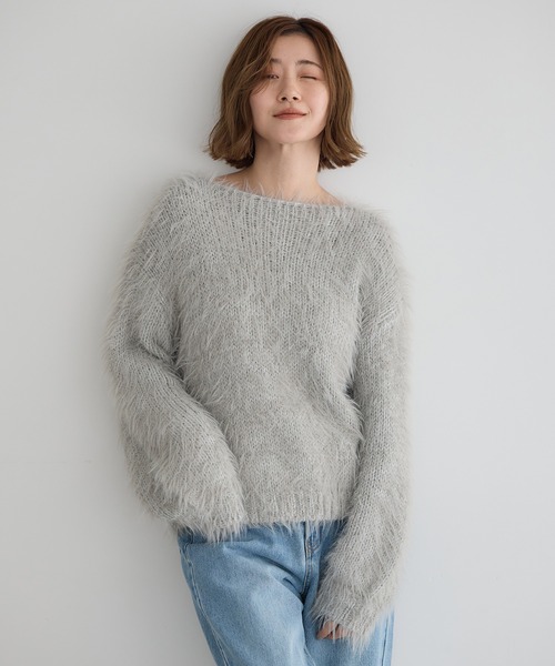 Editt by YECCA VECCA ニット セーター フェザーMIXロービングニット