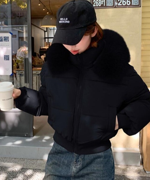 大人気❤️ショートダウンアウター　冬のお出かけに！　ファー襟付き 大人気❤️ショートダウンアウター 冬のお出かけに！ ファー襟付き FOX