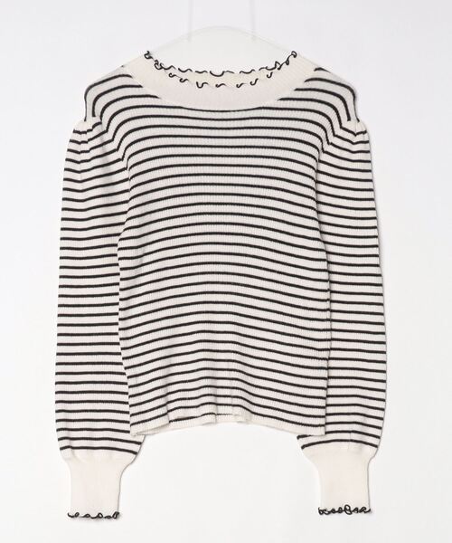 BEAMSGOLF ボーダーレディース柄長袖セーター OLIVE des OLIVE（オリーブデオリーブ） ボーダー柄長袖ニット FREE