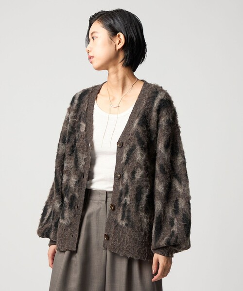 スコットクラブ　Ample　レオパードシャギーニットカーディガン✖2枚 スコットクラブ Ample レオパードシャギーニットカーディガン✖2枚