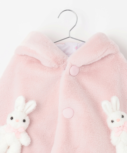 ウサギ耳付きファーケープ　BABY ウサギ耳付きファーケープ BABY 出産祝い