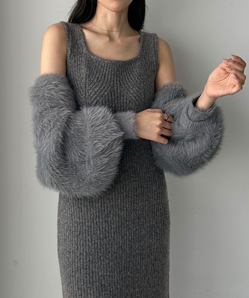 「Louere」 ニットワンピース SMALL ブラック レディース_画像3