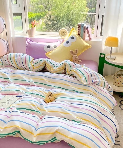 pyornim（ピョルニム） ベッド 寝具 ストライプ 目玉モチーフ ベッド