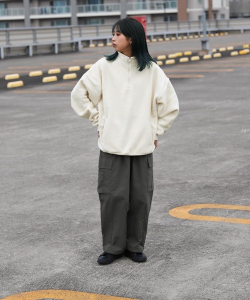 「ZIP FIVE」 スウェットカットソー MEDIUM アイボリー レディース_画像2