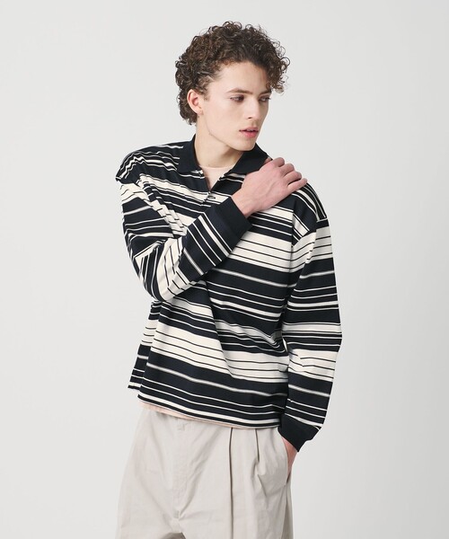 専用 UNITED ARROWS パネルボーダーロングスリーブカットソー at ease＞パネルボーダー ロングスリーブ カットソー