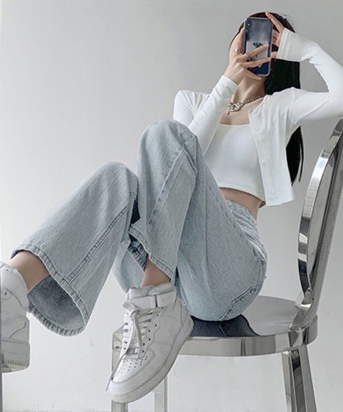 「Miniministore」 デニムパンツ X-LARGE ダークブルー レディース_画像3