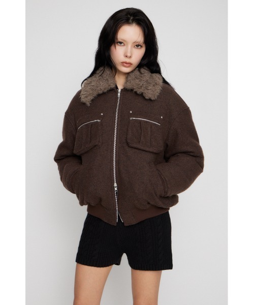 LAGUA GEM（ラグアジェム） ブルゾン アウター TWEED LIKE BOA