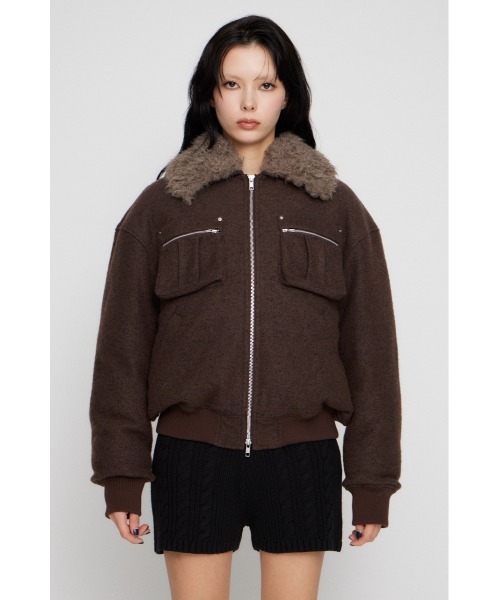 LAGUAGEM ラグアジェム ブルゾン LAGUAGEM CABLE KNIT FAUX FUR ブルゾン LAGUA GEM | CABLE KNIT FAUX