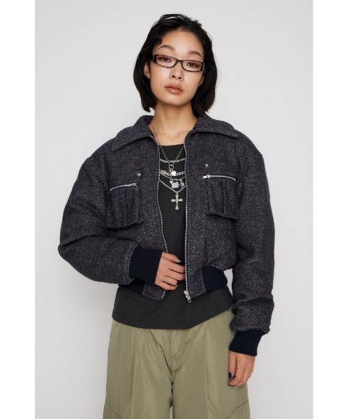 LAGUA GEM（ラグアジェム） ブルゾン アウター TWEED LIKE BOA