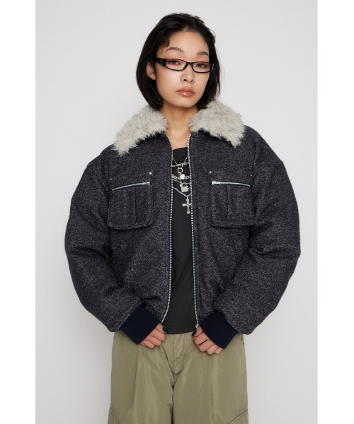 LAGUA GEM（ラグアジェム） ブルゾン アウター TWEED LIKE BOA