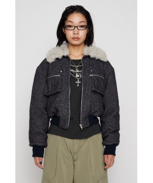 LAGUA GEM（ラグアジェム） ブルゾン アウター TWEED LIKE BOA