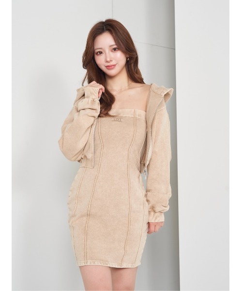 Darich ダーリッチ ワンピース freeフリー 新品 darich ダーリッチ ミニワンピース FREE ロゴレザーニットミニ