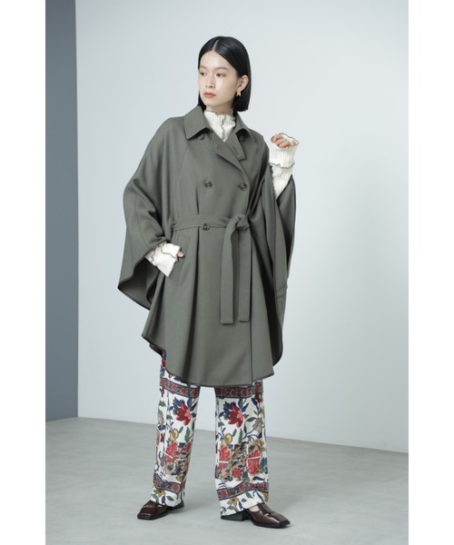 「ROSE BUD」 ポンチョ FREE カーキ レディース_画像3