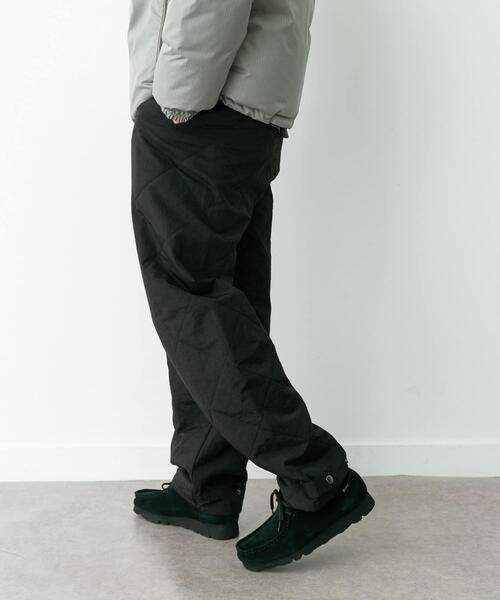 ブラックキルティングパンツ URBAN RESEARCH Sonny Label ワイドパンツ パンツ キルティング中綿
