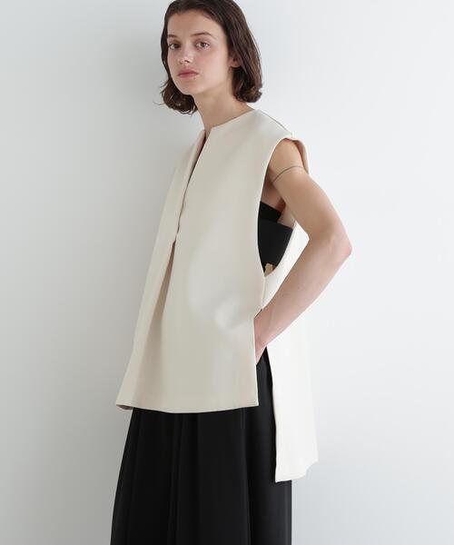 【美品】  LE PHIL / ルフィル | マトラッセトリプルクロスジレブラウス | F | エクリュ | レディース ル フィル LE PHIL マトラッセトリプルクロスジレ （エクリュ1