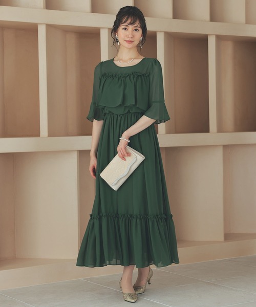 「niana」 「haremode」半袖ワンピース S ネイビー レディース_画像3