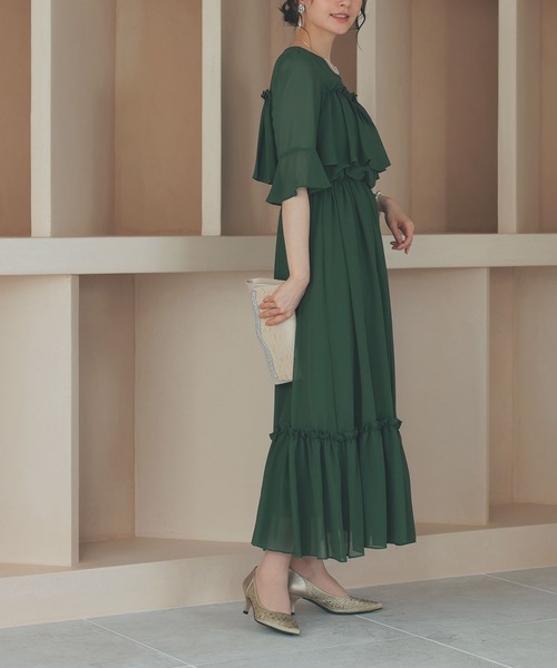 「niana」 「haremode」半袖ワンピース S ネイビー レディース_画像5