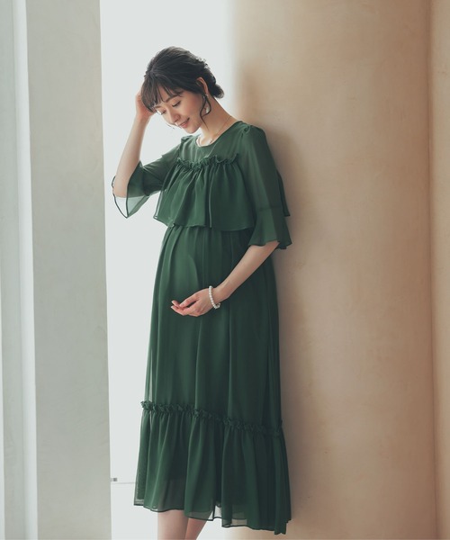 「niana」 「haremode」半袖ワンピース S ネイビー レディース_画像9