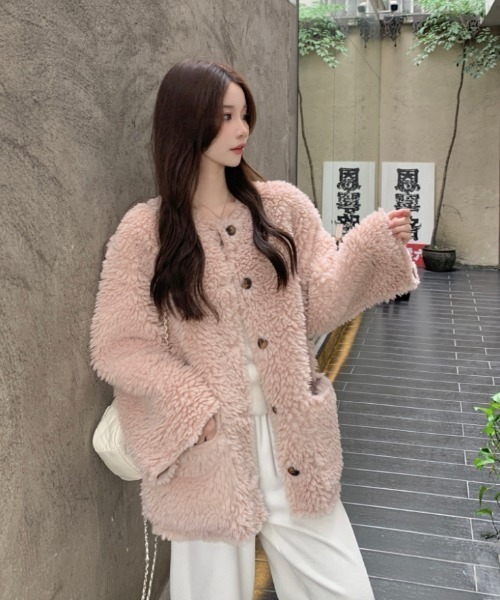 KAPITAL レディース 変形 肉厚 ボアジャケット Fサイズ相当 美品 FAVORITO ジャケット ノーカラージャケット ボアジャケット レディース