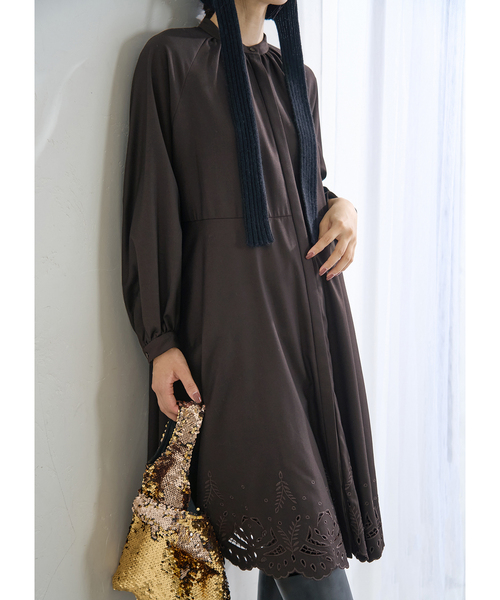 IENA（イエナ） ワンピース エンブロイダードティアードレス